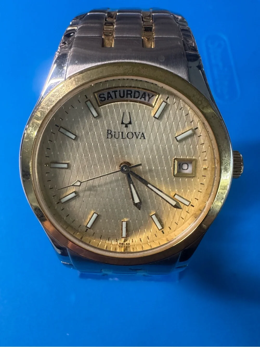 Bulova Gold and Silver Men's Day-Date Watch